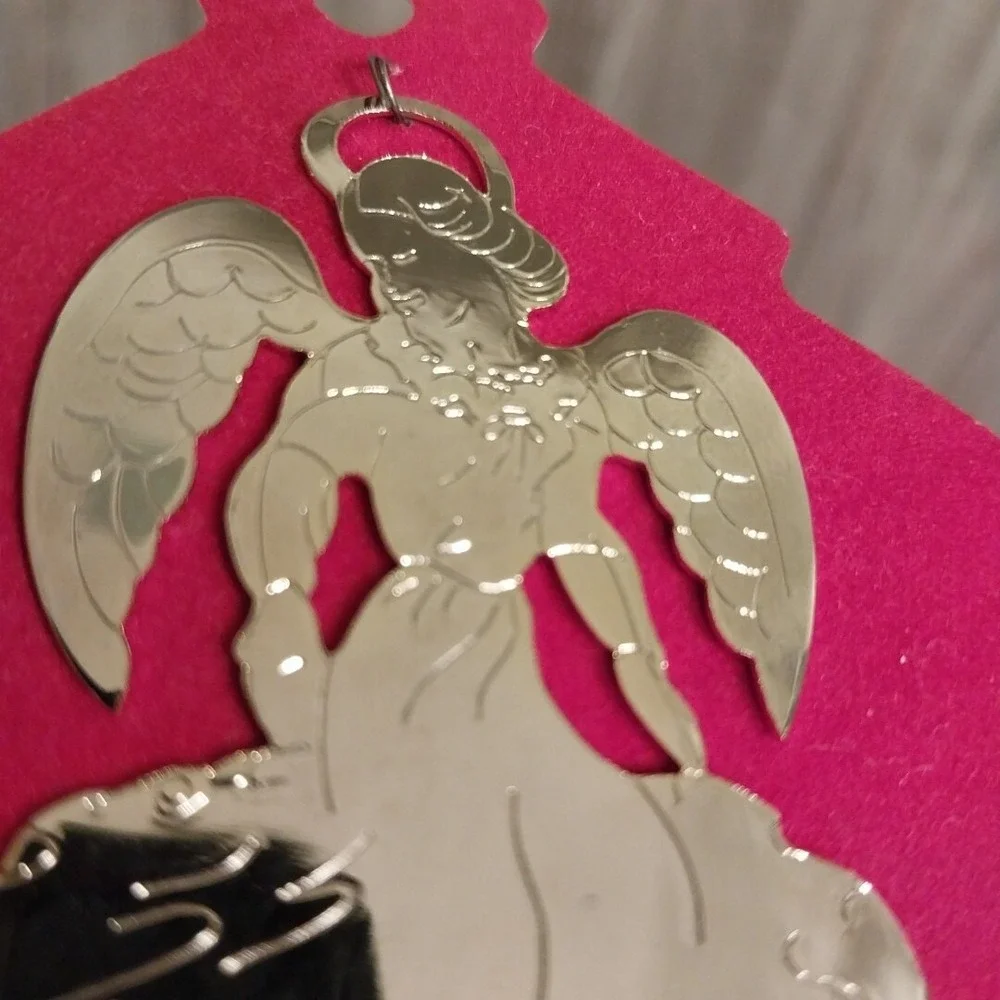 CUTE Lot Of 2 G. Duchin Brass MOTHER & FATHER Christmas Tree Ornament 1979 Gift